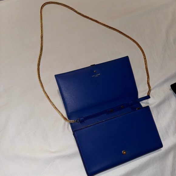 SAINT LAURENT Calfskin Classic Y Ligne Chain Wallet/Clutch - Picture 2 of 7